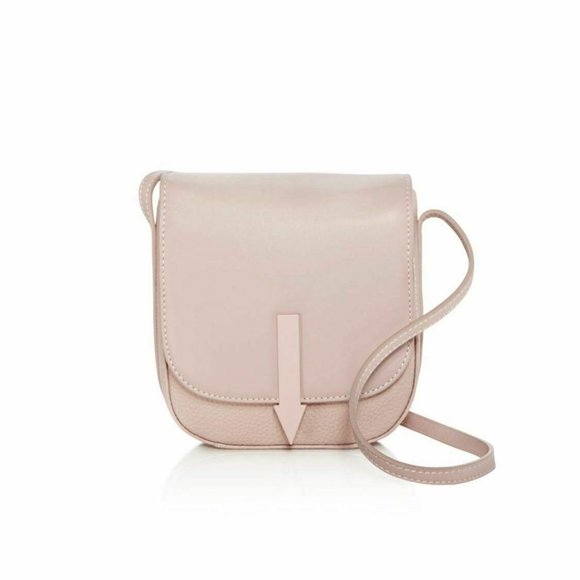 Karen Walker Bonnie Mini Leather Saddle Bag Pink